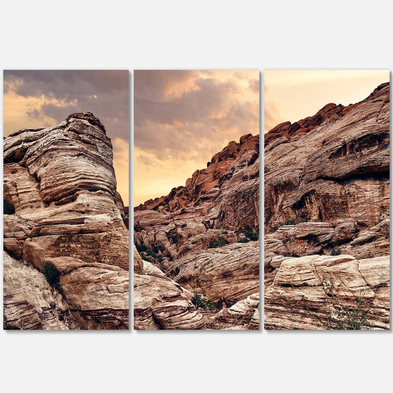 Designart - Scenic Red Rock Canyon in Nevada - Landscape Canvas Art Print